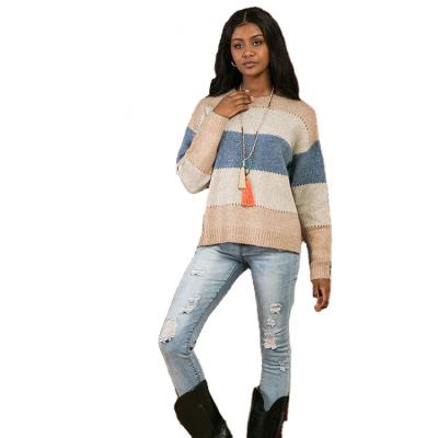 China Anti-Wrinkle No MOQ Plus Size Casual Knitted Winter Sweater Women Top for sale