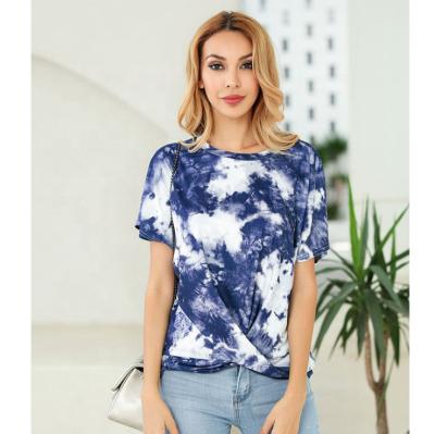 China Viable Wholesale Tops Apparel Tie Die T Shirts Tie Dye Short Sleeve T-Shirt For Women for sale