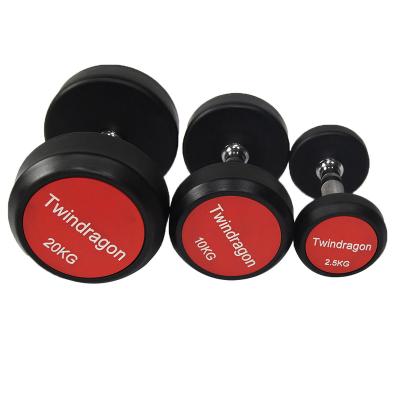 China Good home wholesale rubber dumbbell luxury rubber dumbbell manufacturer gym use fixed rubber dumbbell for sale