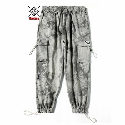 China 100% Polyester Anti-wrinkle Sublimation Printing Organic Cotton Loose Joggers Tie Dye Mens Cargo Pants for sale