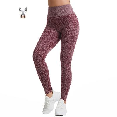 China Antibacterial Custom Low MOQ Fashion Spandex Fabric Digital Printed Yoga Pants Gaiters Breathable Seamless Women for sale