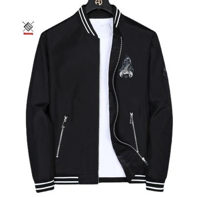 China Wholesale Custom Waterproof Cloth Bomber Jacket Rib Cuff Zipper OEM Logo Mens Clothing Factory Smooth Up Jacket Slim Man for sale