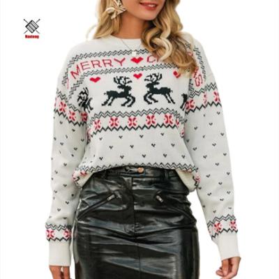 China Anti-Wrinkle Wholesale Simplee Ugly Christmas Women Plus Size Knitting Pattern Pullover Knitted Sweater for sale