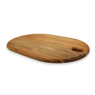 China Factory Sustainable Wholesale Meat Vegetable Cuttingboard Round Natural Acacia Wood Food Cutting Plate With Hanging Hole for sale