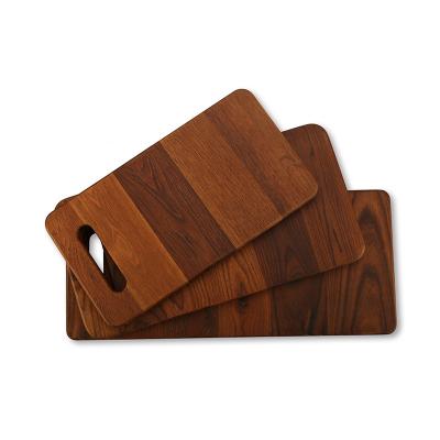 China Viable High Quality Cutting Plates Charcoal Ash Wood Cheese Charcuterie Cutting Board 3pcs Set with Hanging Hole for sale