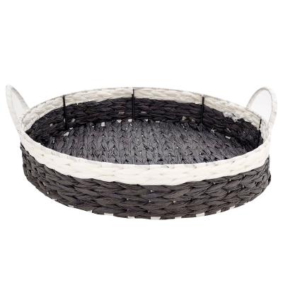 China Factory direct supply viable metal wire finished storage basket with woven fabric lining for sale