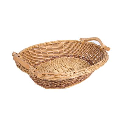 China Viable Wholesale Custom Handmade Wicker Picnic Storage Basket With Lid for sale