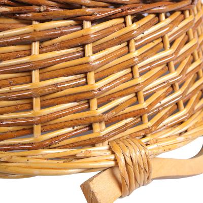 China Viable Rectangle Hand & Woven Picnic with Striping Gray Wicker Hamper Storage Basket for sale