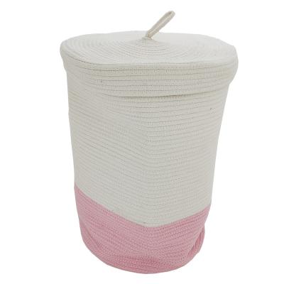 China Customized Cheap Viable Multifunctional Household Cotton Rope Storage Large Woven Basket for sale