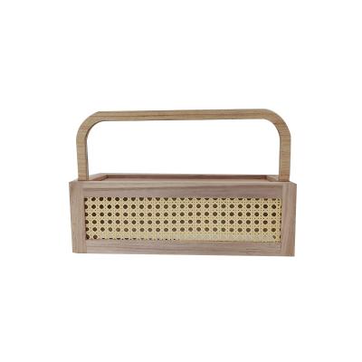 China New-fashion high quality wooden basket with handles wooden storage box for sale