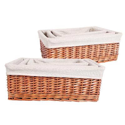 China Sustainable Best Selling Square Decorative Bamboo Wicker Storage Baskets For Gifts for sale