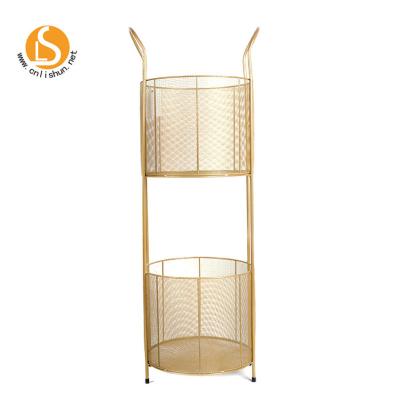 China High Quality Stored 2 Tier Storage Rack Floor Standing Racks Three Storage Rack Tiered Movable Basket for sale