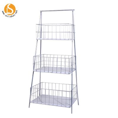 China Wholesale 3 Tier Wire Iron Fruit Basket Rack Storage Holders Racks for sale