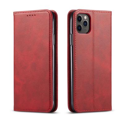 China Shockproof Genuine Cowhide Leather Wallet Phone Folio Case For iPhone 13 for sale