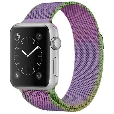 China Fanshion Wholesale Metal Strap For Apple Watch Band Stainless Steel Strap Luxury Buckle 40mm 44mm Magnetic For Apple Watch Series 6 5 4 for sale