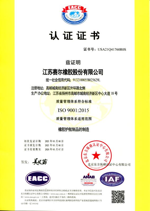 ISO9001 - Jiangsu Saier Rubber Co., Ltd.