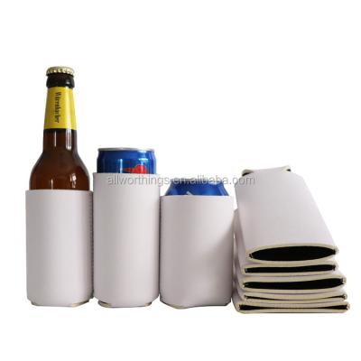 China Blank (6, White) Neoprene Insulated Collapsible 330ml Beer Can Coolie For Sublimation for sale