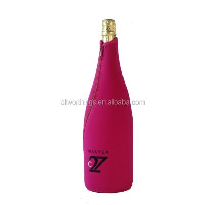 China Insulated Zipper Closed Promotional Insulated Custom Neoprene Wine Champagne Bottle for sale