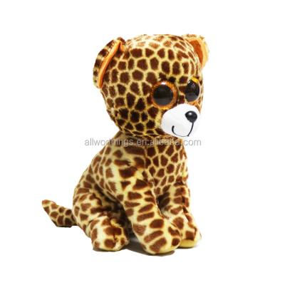 China Big Eyes Plush 25cm Realistic Plush Snow Leopard Dolls Plush Toy Leopard Stuffed Animals for sale