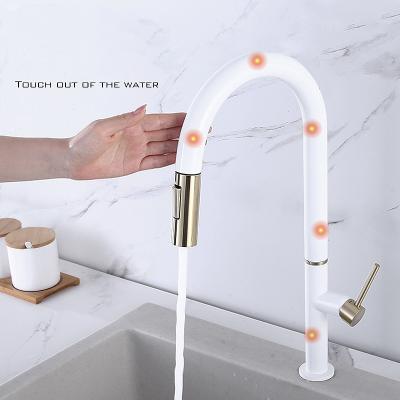 China Sense Faucets Touch Sense Kitchen Faucet Flexible Smart Kitchen Faucet Pull Out Kitchen Faucets for sale