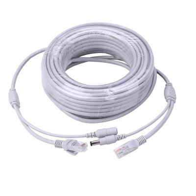 China Telecommunication OULAIDA 5M/10M/20M/30M Optional 2.1mm/5.5mm Jack RJ45 + DC Power Extension Ethernet CCTV Cable For IP Cameras NVR System for sale