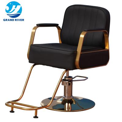 China Modern Black Luxury Retro Barber Shop Equipment Beauty Salon Beauty Style Antique European Barber Chair for sale