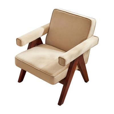 China Foldable Nordic Simple Single Cloth Sofa Chair Living Room Balcony Bedroom Solid Wood Back Chair for sale