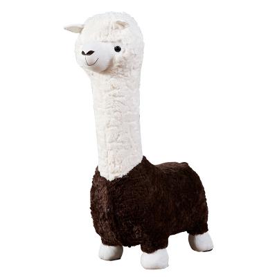 China Foldable Soft Alpaca Stool Animal Sofa Chair Changing Shoes Nordic Single Stool for sale