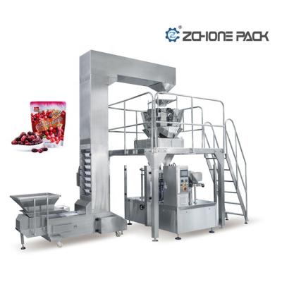 China Automatic Food Pouch Machine Rotary Zipper Bag Cranberry Raisin Pre-made Packaging Machine for sale