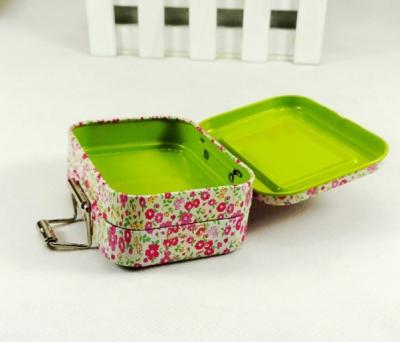 China Small size metal box with  three layers with button for storging children toy for sale