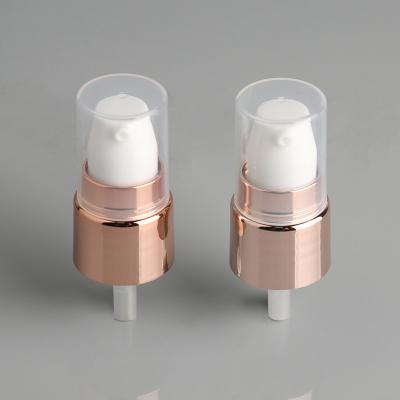 China 20/410 Plastic Cream Pump Treatment Pump Gold UV with PP Over Cap 20mm Output 0.12cc for sale