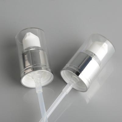 China Bomba Cosmética de Alumínio Prateado Brilhante 18mm 20mm 24mm para 20/410 plástico branco à venda