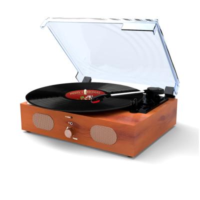 China Vinyl Playing LP High Quality Sound Quality Wooden Desktop Phonograph Three Speed ​​Player with Speaker Turntable Portable Record Player for sale