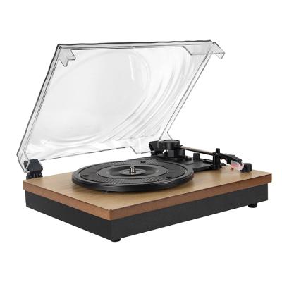 China Retro Home Audio Multiple Wooden Vinyl LP Record Player Wooden Desktop Phonograph With USB for sale