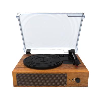 China MDF+PVC Wooden Retro Radio Connect Work Portable LP Phonograph Vinyl Record Phonograph Turntable Player for sale