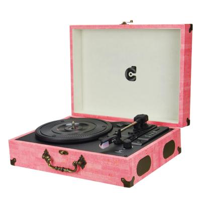 China Portable phonograph everything from suitcase to a phonograph music box with Usb aux. in headphone vinyl turntable record player high end playback for sale