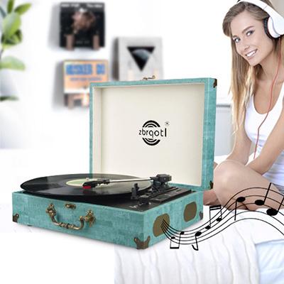 China Home Sound Rack Customized Gramaphone Premium Wood Antique Retro Vinyl Record With 3-Speed ​​LP Retro Vinyl Player Phonograph for sale