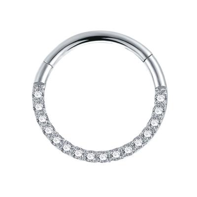 China Titanium Nose Ring Body Jewelry Hinged Clicker Septum Circle Lip Lip Nose Circle Piercing Ring for sale