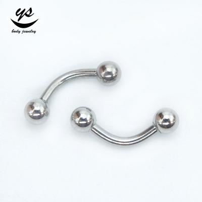 China FASHIONABLE ASTM F136 G23 Titanium Banana Eyebrow Stud With Ball Piercing Jewelry for sale