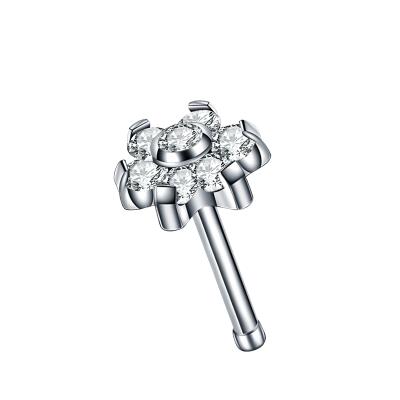 China G23 Titatium Nose Ring Romantic Indian Flower Shaped Nose Studs Jewelry for sale