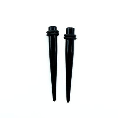 China Fashion Ear Studs Yingsheng Acrylic Black Taper With Rubber for sale