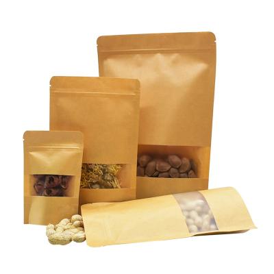 China Hot Sale Reusable Tea Candy Food Packaging Bag Biodegradable Heat Seal Eco-friendly Vertical Kraft Paper Bag for sale