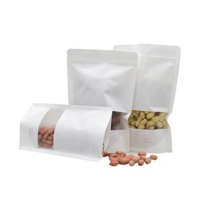 China Biodegradable hot sale food packaging eco friendly white bag for tea nuts food packaging vertical paper bag for sale