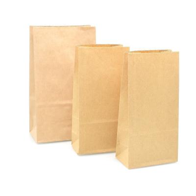 China Custom Logo Food Grade Biodegradable Recycled Kraft Paper Food Carrier Bag For Sandwich Popcorn Lunch Hot Dog Burger Food Paper Bag for sale