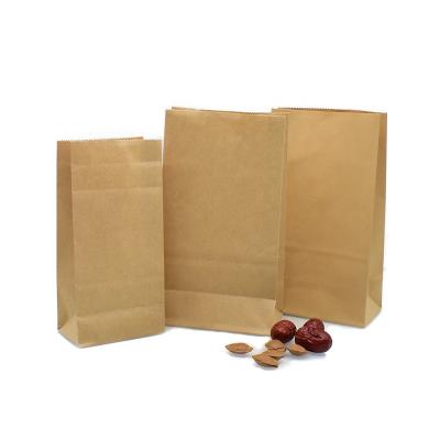 China Biodegradable Renewable Kraft Paper Bags For Packaging Breadsticks Sandwich Nuts Food Storage Bags Eco-Friendly Paper Bags Handleless for sale