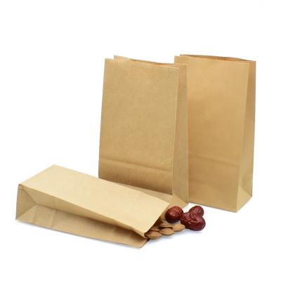 China Recycled Materials Oil Proof Baking Bread Snacks Packaging Bags Kraft Paper Chips French Fries Bags for sale