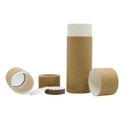 China Biodegradable Refillable 1oz 2oz Cylindrical Brown Lift Up Solid Cosmetic Kraft Paper Tube Lipstick Packaging Push Container for sale