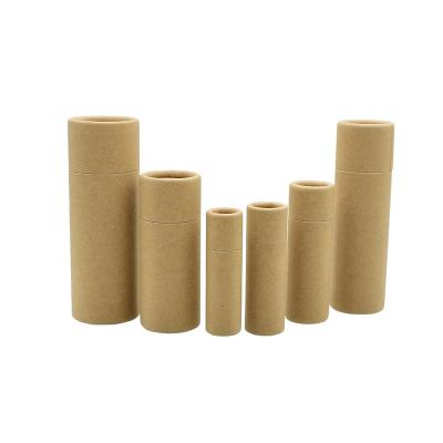 China Factory Wholesale 1oz 1.5oz Brown Biodegradable Cardboard Push Up Lip Balm Paper Tube Packaging White Tube for sale