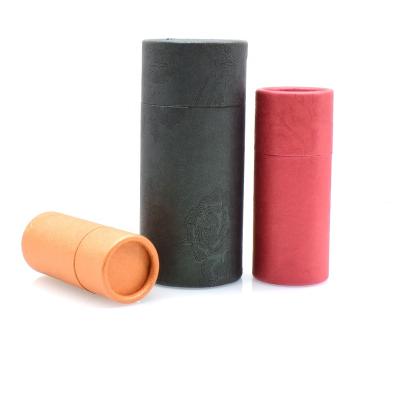 China Customized Biodegradable Empty Round Kraft Paper Cardboard Tube Box For Tea Candles Essential Oil Glass Bottle Cosmetic Packaging for sale