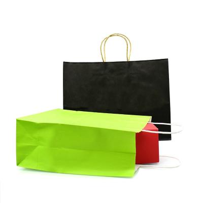 China Biodegradable Luxury Eco Friendly Colorful Shopping Bags Craft Paper Packing Bags For Food With Handle for sale